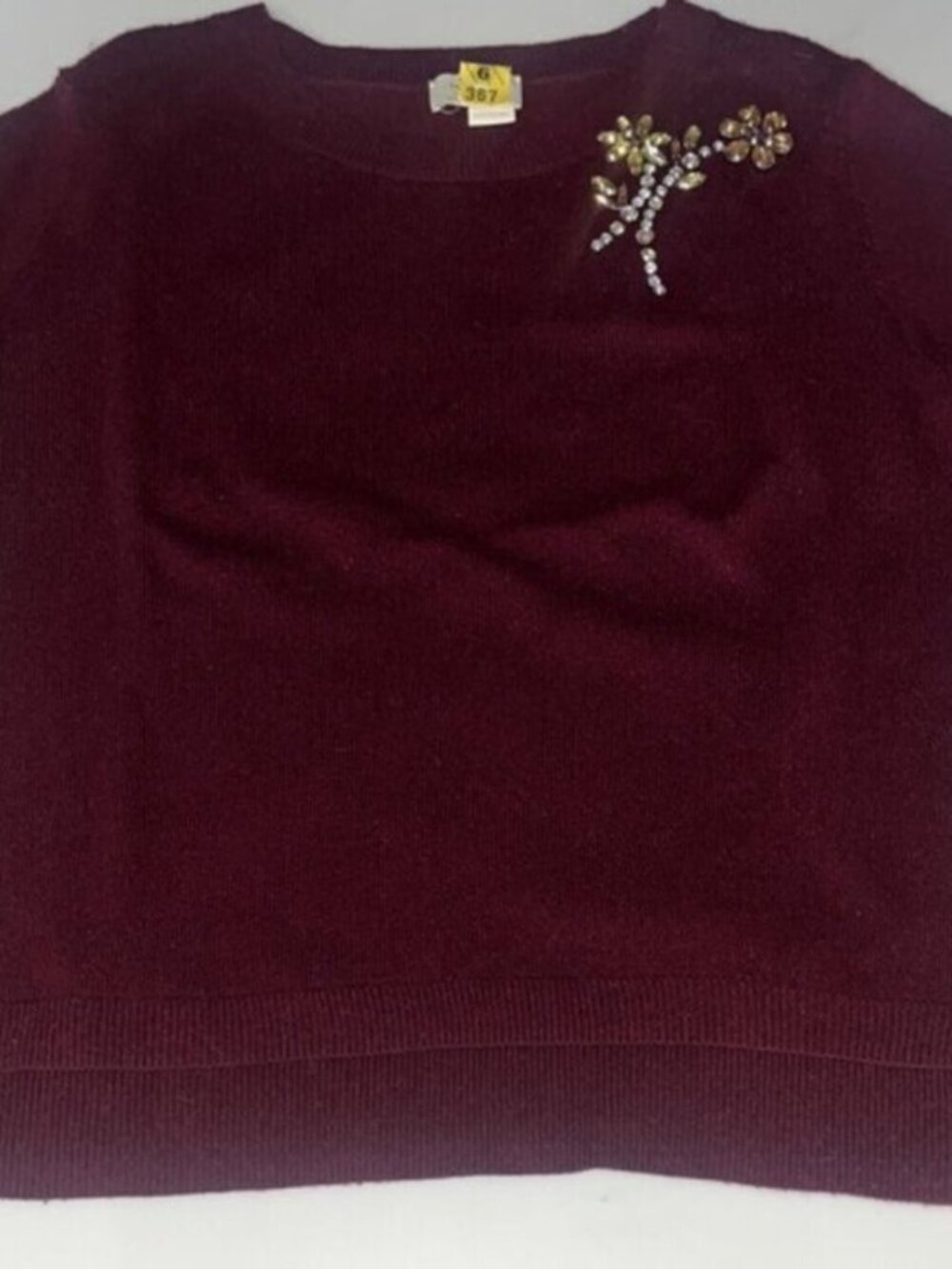 Embellished Brooch Sweater in Midnight Wine by Kate Spade As Seen on New Girl - Picture 7 of 8